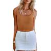 imageZeagoo Womens Square Neck Sleeveless Crop Tops 2025 Cute Double Layer Seamless Slim Fit Y2k Tank TopsMocha Brown