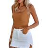imageZeagoo Womens Square Neck Sleeveless Crop Tops 2025 Cute Double Layer Seamless Slim Fit Y2k Tank TopsMocha Brown