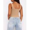 imageZeagoo Womens Square Neck Sleeveless Crop Tops 2025 Cute Double Layer Seamless Slim Fit Y2k Tank TopsNude