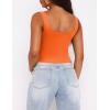 imageZeagoo Womens Square Neck Sleeveless Crop Tops 2025 Cute Double Layer Seamless Slim Fit Y2k Tank TopsOrange