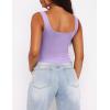 imageZeagoo Womens Square Neck Sleeveless Crop Tops 2025 Cute Double Layer Seamless Slim Fit Y2k Tank TopsViolet
