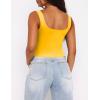 imageZeagoo Womens Square Neck Sleeveless Crop Tops 2025 Cute Double Layer Seamless Slim Fit Y2k Tank TopsYellow