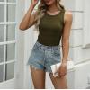 imageZeagoo Womens Tank Tops 2025 Sleeveless Summer Tops High Neck Ribbed Knit Shirts Casual Basic Ruched TopsArmy Green