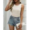 imageZeagoo Womens Tank Tops 2025 Sleeveless Summer Tops High Neck Ribbed Knit Shirts Casual Basic Ruched TopsBeige