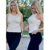 imageZeagoo Womens Tank Tops 2025 Sleeveless Summer Tops High Neck Ribbed Knit Shirts Casual Basic Ruched TopsBeige brown