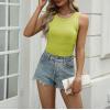 imageZeagoo Womens Tank Tops 2025 Sleeveless Summer Tops High Neck Ribbed Knit Shirts Casual Basic Ruched TopsNeon Green