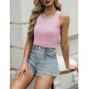 imageZeagoo Womens Tank Tops 2025 Sleeveless Summer Tops High Neck Ribbed Knit Shirts Casual Basic Ruched TopsPink
