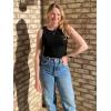 imageZeagoo Womens Tank Tops 2025 Sleeveless Summer Tops High Neck Ribbed Knit Shirts Casual Basic Ruched TopsRose black