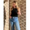 imageZeagoo Womens Tank Tops 2025 Sleeveless Summer Tops High Neck Ribbed Knit Shirts Casual Basic Ruched TopsRose black