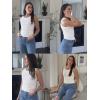 imageZeagoo Womens Tank Tops 2025 Sleeveless Summer Tops High Neck Ribbed Knit Shirts Casual Basic Ruched TopsWhite