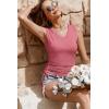imageZeagoo Womens Tank Tops Sleeveless V Neck Casual Side Ruched Drawstring Summer ShirtsBurgundy