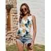 imageZeagoo Womens Tank Tops Sleeveless V Neck Casual Side Ruched Drawstring Summer ShirtsFtie Dye Flower