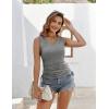 imageZeagoo Womens Tank Tops Sleeveless V Neck Casual Side Ruched Drawstring Summer ShirtsGrey