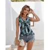 imageZeagoo Womens Tank Tops Sleeveless V Neck Casual Side Ruched Drawstring Summer ShirtsPcadetblue