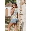 imageZeagoo Womens Tank Tops Sleeveless V Neck Casual Side Ruched Drawstring Summer ShirtsPwhite Leaf