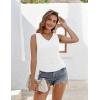 imageZeagoo Womens Tank Tops Sleeveless V Neck Casual Side Ruched Drawstring Summer ShirtsWhite