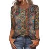 imageZeagoo 34 Length Sleeve Women Tops Crew Neck Blouses Dressy Casual Summer T Shirts Loose Fit Business Work ClothesMz721