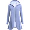 imageZeagoo Womens Long Zip Up Hoodie Lightweight Oversized Tunic Sweatshirt Open Front Cardigan Jacket with PocketsAfleece Fabriclight Gray