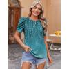 imageZeagoo Blouse for Women Dressy Casual Puff Short Sleeve Boho Tops Fashion Floral Crew Neck Tunic Shirts Summer ClothesAxh363