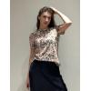 imageZeagoo Blouse for Women Dressy Casual Puff Short Sleeve Boho Tops Fashion Floral Crew Neck Tunic Shirts Summer ClothesBf106