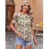 imageZeagoo Blouse for Women Dressy Casual Puff Short Sleeve Boho Tops Fashion Floral Crew Neck Tunic Shirts Summer ClothesBf106