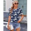 imageZeagoo Blouse for Women Dressy Casual Puff Short Sleeve Boho Tops Fashion Floral Crew Neck Tunic Shirts Summer ClothesBf126