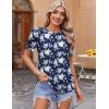 imageZeagoo Blouse for Women Dressy Casual Puff Short Sleeve Boho Tops Fashion Floral Crew Neck Tunic Shirts Summer ClothesBf126