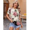 imageZeagoo Blouse for Women Dressy Casual Puff Short Sleeve Boho Tops Fashion Floral Crew Neck Tunic Shirts Summer ClothesBf178