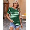 imageZeagoo Blouse for Women Dressy Casual Puff Short Sleeve Boho Tops Fashion Floral Crew Neck Tunic Shirts Summer ClothesGz460