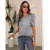 imageZeagoo Blouse for Women Dressy Casual Puff Short Sleeve Boho Tops Fashion Floral Crew Neck Tunic Shirts Summer ClothesHf36