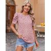 imageZeagoo Blouse for Women Dressy Casual Puff Short Sleeve Boho Tops Fashion Floral Crew Neck Tunic Shirts Summer ClothesJh301