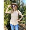 imageZeagoo Blouse for Women Dressy Casual Puff Short Sleeve Boho Tops Fashion Floral Crew Neck Tunic Shirts Summer ClothesKhaki