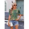 imageZeagoo Blouse for Women Dressy Casual Puff Short Sleeve Boho Tops Fashion Floral Crew Neck Tunic Shirts Summer ClothesMz808