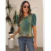 imageZeagoo Blouse for Women Dressy Casual Puff Short Sleeve Boho Tops Fashion Floral Crew Neck Tunic Shirts Summer ClothesMz808