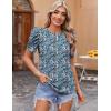 imageZeagoo Blouse for Women Dressy Casual Puff Short Sleeve Boho Tops Fashion Floral Crew Neck Tunic Shirts Summer ClothesPa236