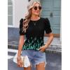 imageZeagoo Blouse for Women Dressy Casual Puff Short Sleeve Boho Tops Fashion Floral Crew Neck Tunic Shirts Summer ClothesPa355