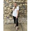 imageZeagoo Blouse for Women Dressy Casual Puff Short Sleeve Boho Tops Fashion Floral Crew Neck Tunic Shirts Summer ClothesWhite