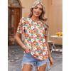 imageZeagoo Blouse for Women Dressy Casual Puff Short Sleeve Boho Tops Fashion Floral Crew Neck Tunic Shirts Summer ClothesXh378