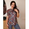 imageZeagoo Blouse for Women Dressy Casual Puff Short Sleeve Boho Tops Fashion Floral Crew Neck Tunic Shirts Summer ClothesXh464