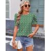 imageZeagoo Blouse for Women Dressy Casual Puff Short Sleeve Boho Tops Fashion Floral Crew Neck Tunic Shirts Summer ClothesZw568