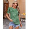imageZeagoo Blouse for Women Dressy Casual Puff Short Sleeve Boho Tops Fashion Floral Crew Neck Tunic Shirts Summer ClothesZw568