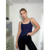 imageZeagoo Womens Ribbed Tank Tops Square Neck Summer Tops Slim Fitted Spaghetti Strap Camisole Basic Sleeveless Layering Shirts1navy Blue
