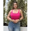 imageZeagoo Womens Ribbed Tank Tops Square Neck Summer Tops Slim Fitted Spaghetti Strap Camisole Basic Sleeveless Layering ShirtsRose