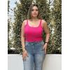 imageZeagoo Womens Ribbed Tank Tops Square Neck Summer Tops Slim Fitted Spaghetti Strap Camisole Basic Sleeveless Layering ShirtsRose