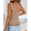 imageZeagoo Womens Square Neck Double Lined Tank Tops Cute Summer Tops Seamless Slim Fit Basic Sleeveless ShirtsNude