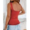 imageZeagoo Womens Square Neck Double Lined Tank Tops Cute Summer Tops Seamless Slim Fit Basic Sleeveless ShirtsRed