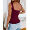 imageZeagoo Womens Square Neck Double Lined Tank Tops Cute Summer Tops Seamless Slim Fit Basic Sleeveless ShirtsWine Red