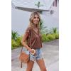 imageZeagoo Womens Summer Casual V Neck Cap Sleeve Tank Tops Guipure Lace Shirt BlouseBrown