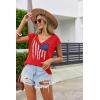 imageZeagoo Womens Summer Casual V Neck Cap Sleeve Tank Tops Guipure Lace Shirt BlouseKt11