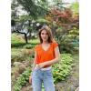 imageZeagoo Womens Summer Casual V Neck Cap Sleeve Tank Tops Guipure Lace Shirt BlouseOrange